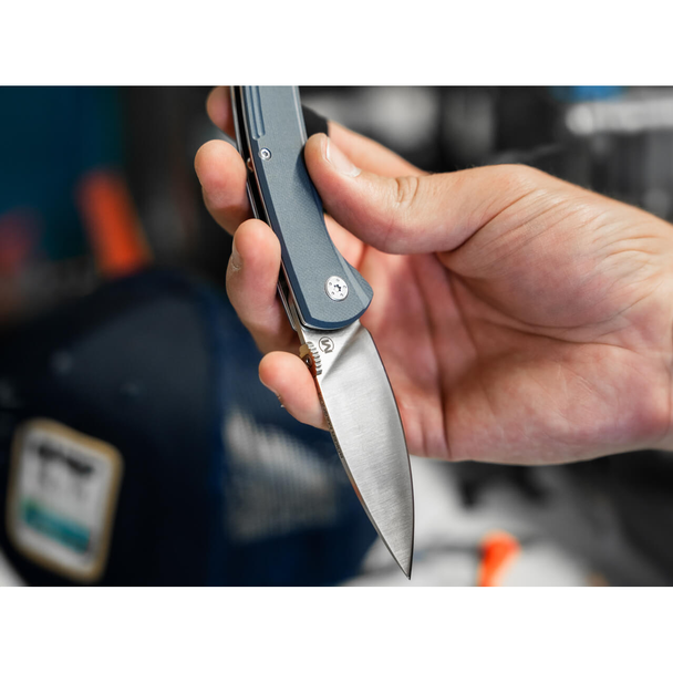 Boker Huayna Blue Knife: 2.99", 440B, Drop Point, Plain Edge Blade, Blue G10 Handle, Model 01SC089