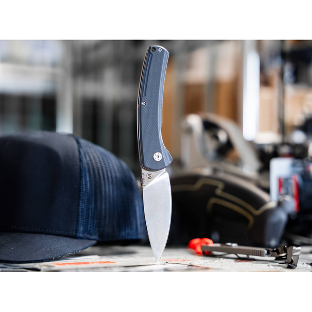 Boker Huayna Blue Knife: 2.99", 440B, Drop Point, Plain Edge Blade, Blue G10 Handle, Model 01SC089