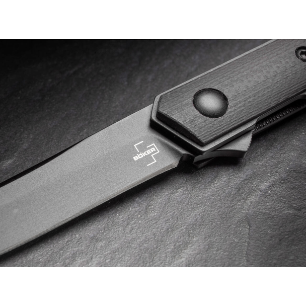 Boker Kwaiken Air Mini G10 All Black Knife: 3", VG-10 Blade, G10 Handle, Model 01BO329