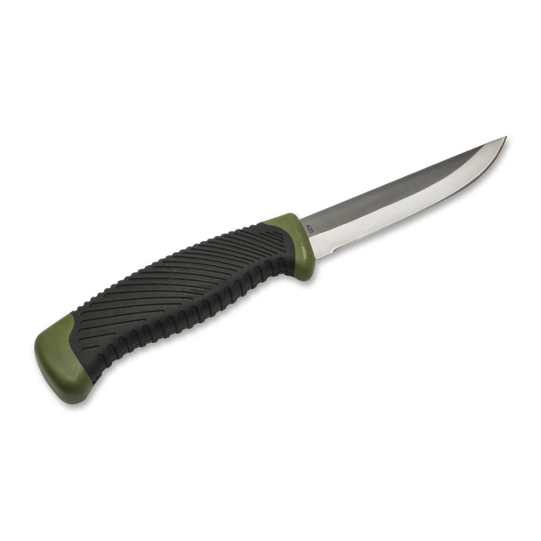 Boker Magnum Falun Green Knife: 3.94", 420 Stainless Steel Blade, Olive / Black Rubber Handle, Model 02RY103