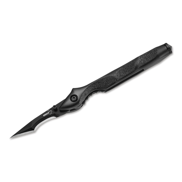Boker Urban Survival Knife: 1.57", 440C, Scalpel Blade, Black Aluminum Handle, Model 01BO047