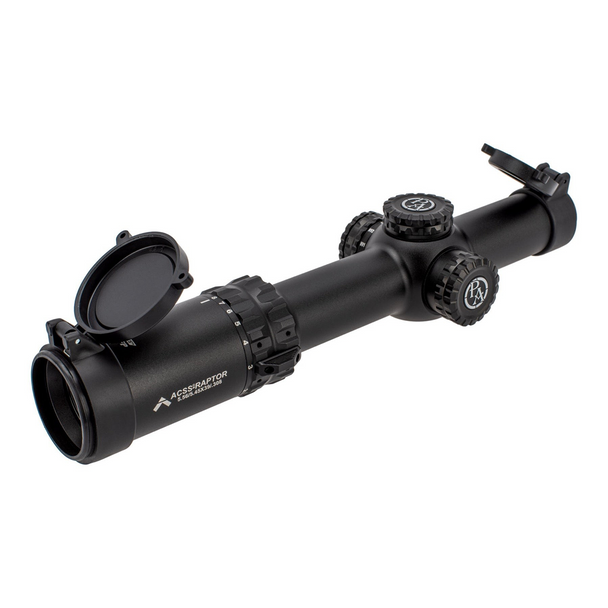 Primary Arms Silver Series SLx8 1-8x24mm FFP Riflescope: 30mm Tube, Illuminated ACSS Raptor M2 5.56 Reticle, Model 610098