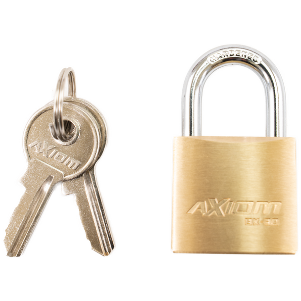 Axiom Brass 30mm Keyed Padlock: 2 Keys