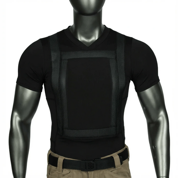 Premier Body Armor Everyday Armor T-Shirt 360 Core, Black Crew Neck