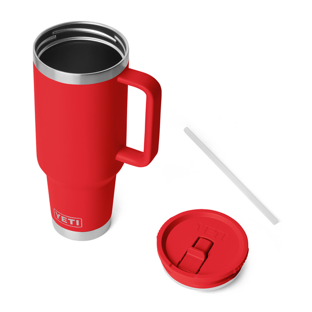 YETI Rambler Travel Straw Mug w/ Colour-Matched Straw Lid, 1.18 L / 40 oz: Rescue Red