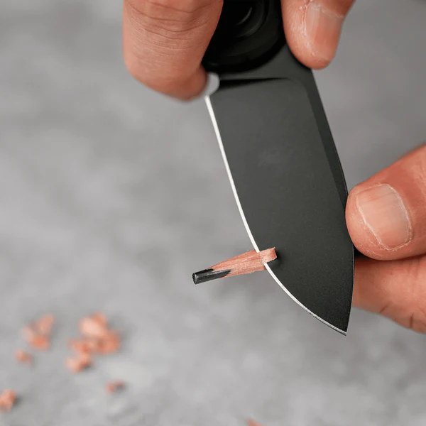 Vosteed Corgi-V 2.36” Black Sonewash Knife: 14C28N Drop-Point Black Stonewash Blade, Aluminum Black Scales, Model A3701