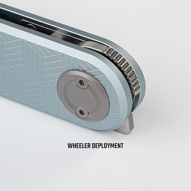 Vosteed Corgi-V 2.38" Stainless Knife: 14C28N Drop-Point Blade, Macaron Blue Aluminum Scales, Model A3725