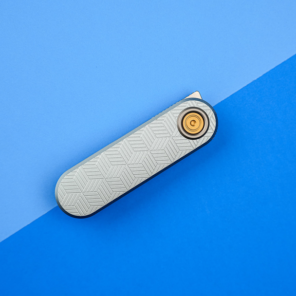 Vosteed Corgi-V 2.38" Stainless Knife: 14C28N Drop-Point Blade, Macaron Blue Aluminum Scales, Model A3725