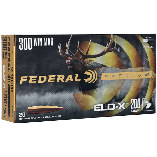 Federal ELD-X Ammunition: 300 Win Mag, 200 gr, Extremely Low Drag Expanding, 2860 fps, Model P300WELDX1