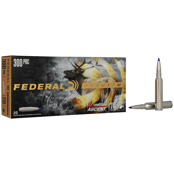 Federal Terminal Ascent Ammunition: 300 PRC, 210 gr, Terminal Ascent, 2850 fps, Model P300PRCTA3