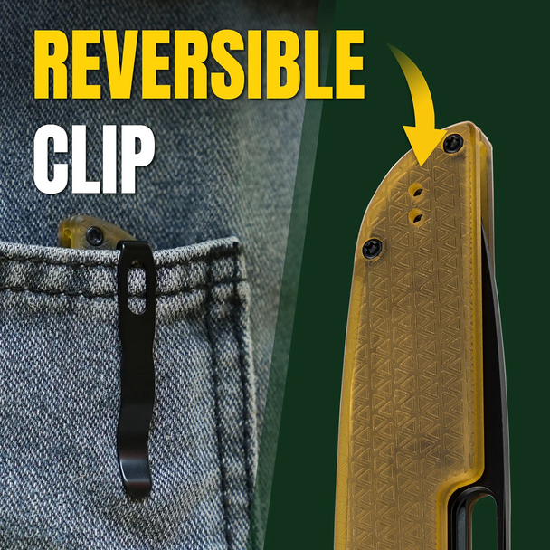 Kizer Knives Varatas Knife: 3.24", Plain Edge, Drop-Point, Black Blade, PEI Handle, Model V3637C1