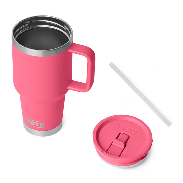 YETI Rambler Travel Straw Mug w/ Colour-Matched Straw Lid, 887 mL / 30 oz: Tropical Pink