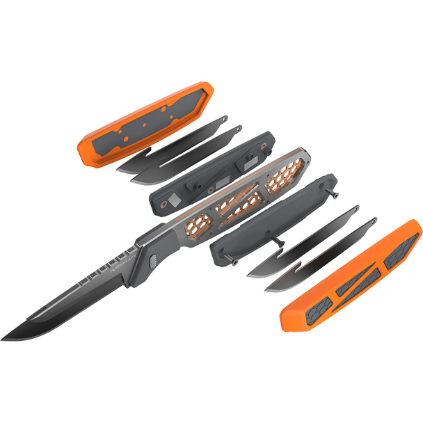 Outdoor Edge Razor APX Hunting Knife: 7 Blades, In Handle Blade Storage, Model APXS30-6C