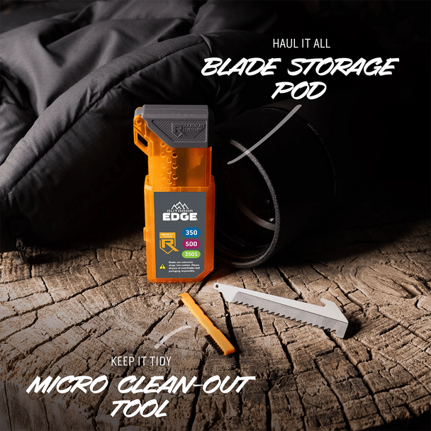 Outdoor Edge Razor HTX Fixed Blade Hunting Knife: 7 Blades, w/ ABS Sheath, w/ Blade Case, Model HTX35B-6C