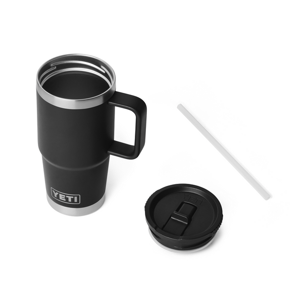 YETI Rambler Travel Straw Mug w/ Colour-Matched Straw Lid, 591 mL / 20 oz: Black
