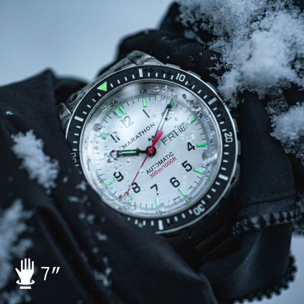 Marathon 46mm JDD Diver's Automatic Type II, Arctic Edition: 3-Piece Rubber Strap (WW194021SS-0530)