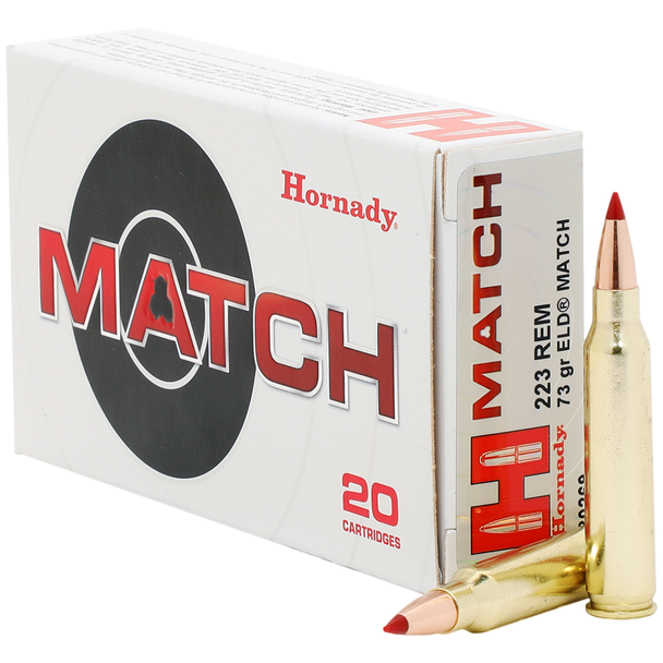 Hornady Match Ammunition: 223 Rem, 73 Grain, ELD Match, 2790 fps