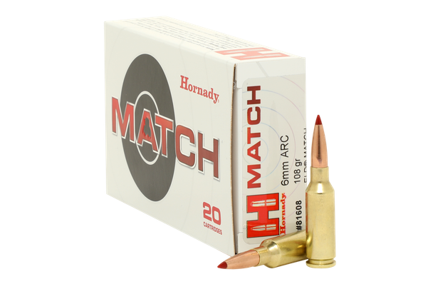 Hornady Match Ammunition: 6mm ARC, 108 Grain, ELD Match, 2750 fps