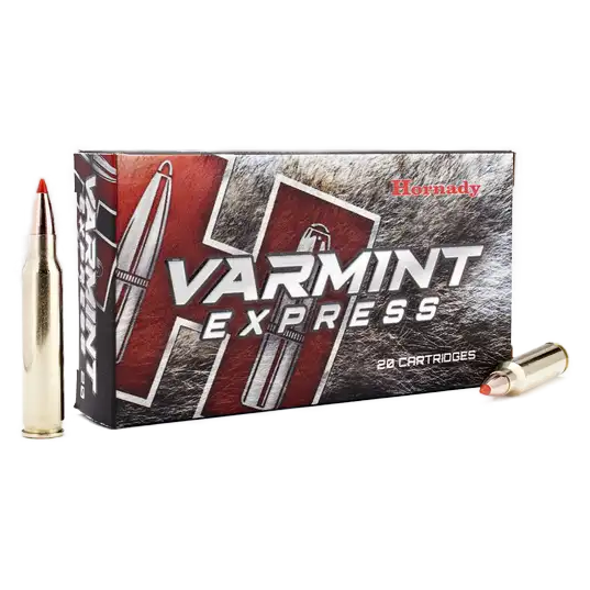 Hornady Varmint Express Ammunition: 223 Rem, 55 Grain, V-MAX, 3240 fps
