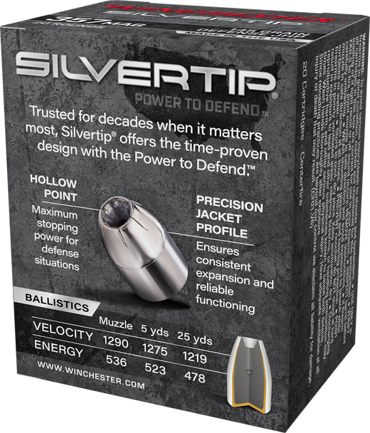 Winchester Silvertip Ammunition: 357 Magnum, 145 Grain, Silvertip JHP, 1290 fps