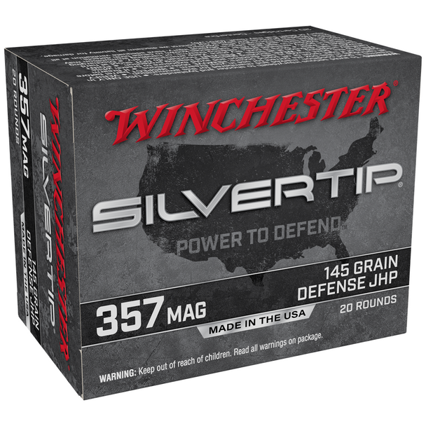 Winchester Silvertip Ammunition: 357 Mag, 145 gr, JHP, 1290 fps, Model W357ST