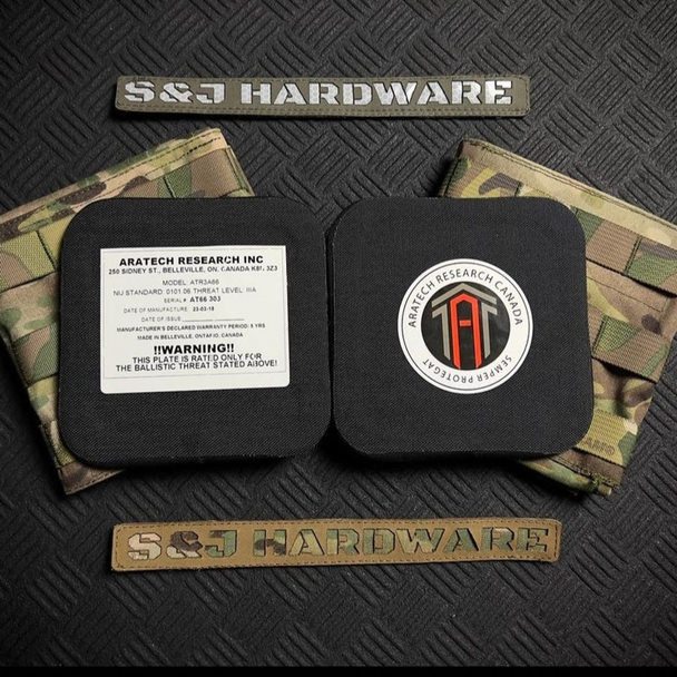 AraTech Research Level IIIA 6 x 6" Set of 2 Plates: Up To 44 Mag