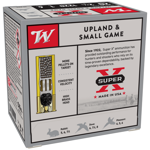 Winchester Super-X Upland & Small Game Ammunition: 20 Gauge, 2-3/4", #6, Lead, 1 oz, 1220 fps, Model X206