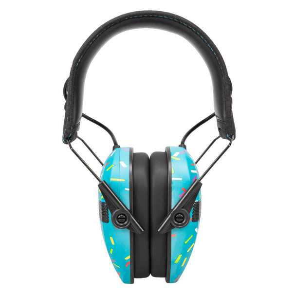 Walker's Razor Slim Electronic Muff: NRR 23 dB, Sprinkles Blue