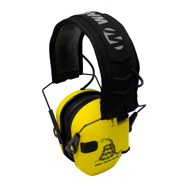 Walker's Razor Slim Electronic Muff: NRR 23 dB, Yellow "Dont Tread On Me"