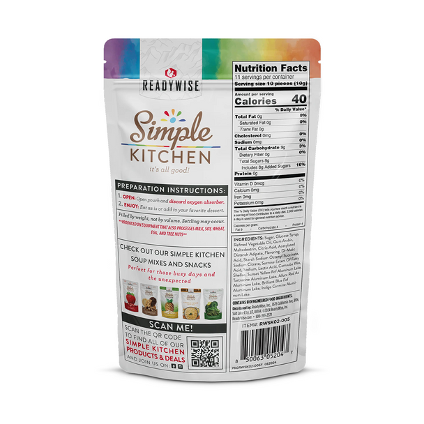 ReadyWise Simple Kitchen, Cosmic Berries Freeze-Dried Candy Bites: 3.88 oz / 110 g