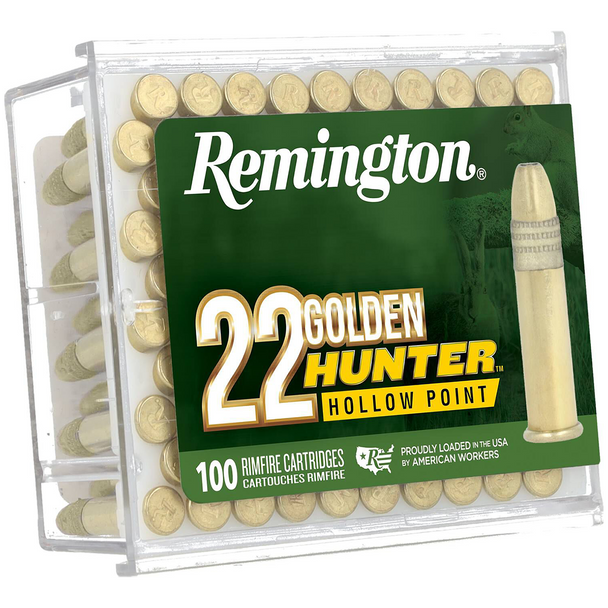 Remington Golden Hunter Ammunition: 22 LR, 40 gr, Plated Hollow Point, 1255 fps, Model R21251 / GBH22