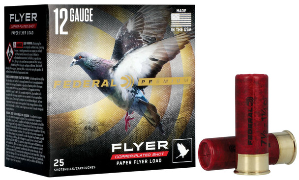 Federal Paper Flyer Ammunition: 12 Gauge, 7.5 Shot, 2-3/4 in, 1 1/4 oz, 1330 fps, Qty: 25