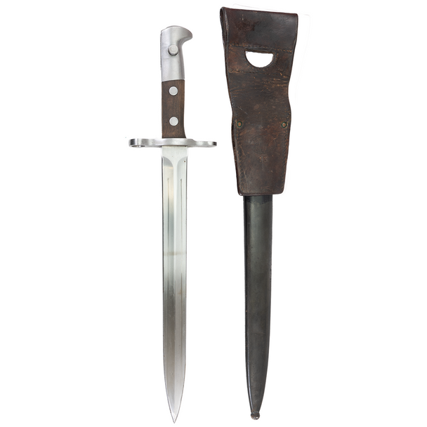 Schmidt-Rubin Swiss M1918 Bayonet w/ Serial #: Incl. Scabbard, Frog