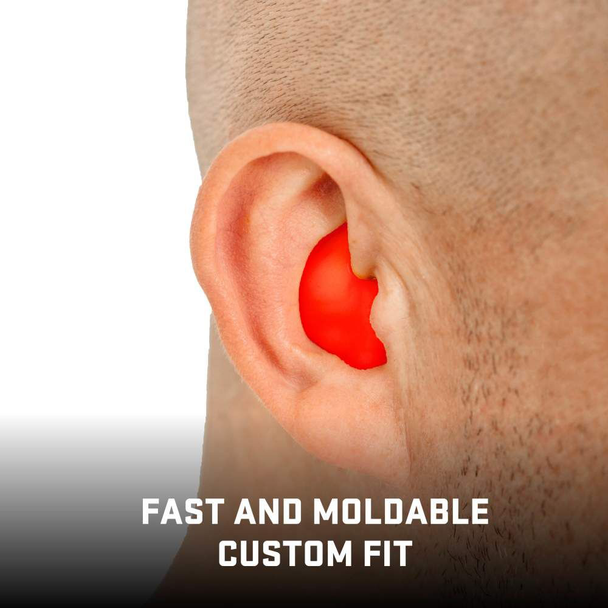 ULTRX Silicone Putty Ear Plugs, Orange: 3 Pairs