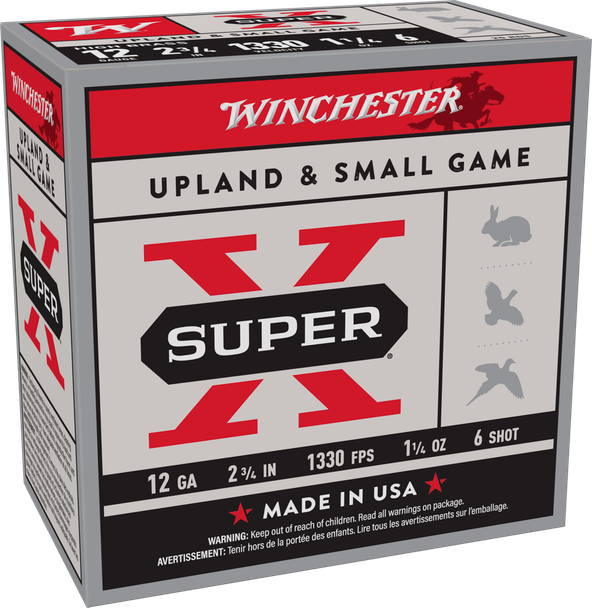 Winchester Super-X Ammunition: 12 Gauge, 2.75", 6 Shot, 1 1/4 Ounce, 1330 fps