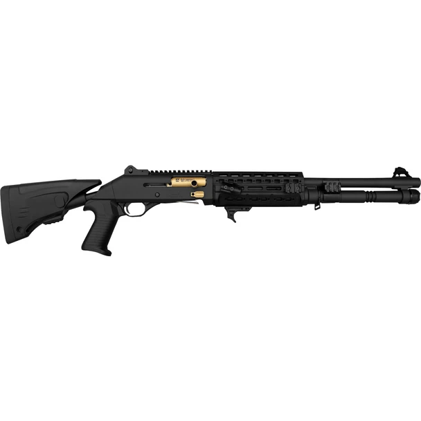 Canuck Elite Tac Operator Shotgun, Black / Gold: 12 Gauge-3", 18.6" Barrel, Model EOPTACB1219A