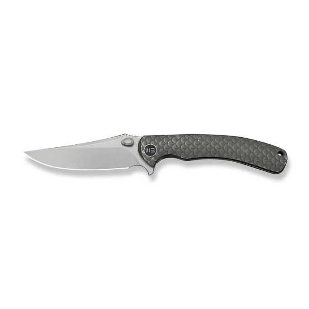 WE Knife Dracarys Flipper & Thumb Stud Knife Gray Titanium Handle (3.58" Stonewashed Bohler M390 Blade) Model WE25061B-1