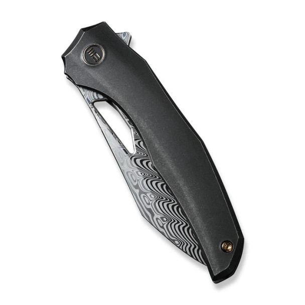 WE Knife Ignio Mystery Box Black Titanium Handle (3.3" Hakkapella Damasteel Blade) Model WE22042B-DS1 MB