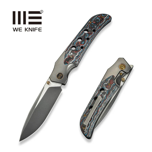 WE Knife WEKNIFE WE-Guthrie Thumb Stud & Front Flipper Knife Titanium & FatCarbon Fiber Handle (3.94" CPM 20CV Blade) Model WE23072B-3