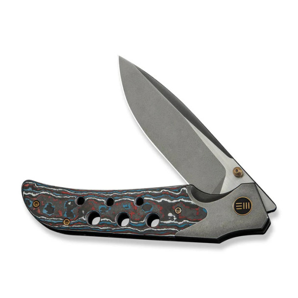 WE Knife WEKNIFE WE-Guthrie Thumb Stud & Front Flipper Knife Titanium & FatCarbon Fiber Handle (3.94" CPM 20CV Blade) Model WE23072B-3