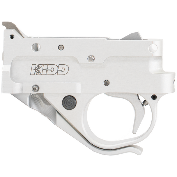KIDD Single-Stage Trigger for the Ruger 10/22: Silver Guard w/ Silver Curved Blade, Adjustable Pull Weight, Extended & Long Mag Release