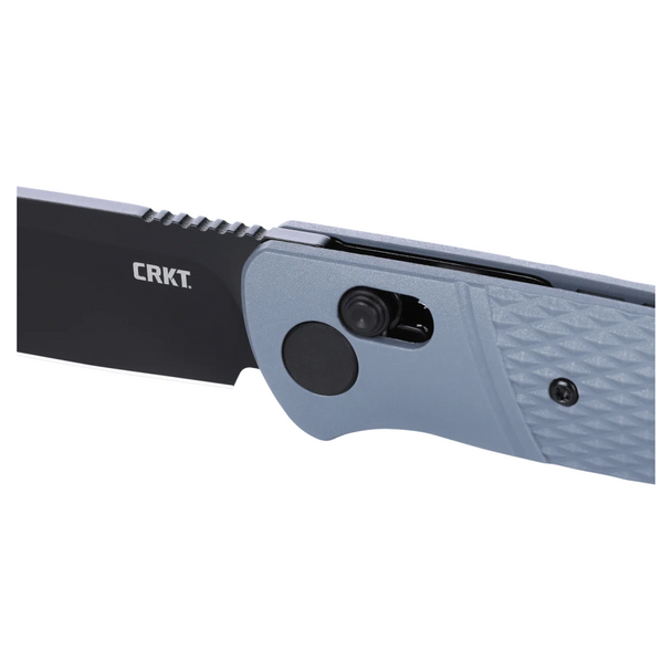 CRKT Counterpart Crossbar Lock Knife: Drop Point, Plain Edge, Black Oxide Blade, Grey GRN, Model K430GKP