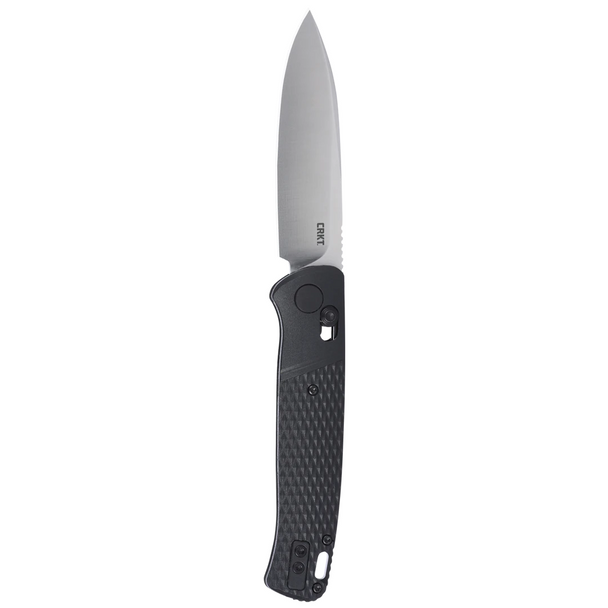 CRKT Counterpart Crossbar Lock Knife: Drop Point, Plain Edge, Satin Blade, Black GRN Handle, Model K430KXP