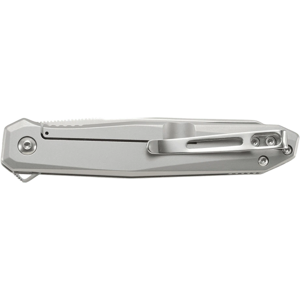 CRKT Facet Assisted Knife: Plain Edge, Satin Blade, SS Handle, Model K230XXP