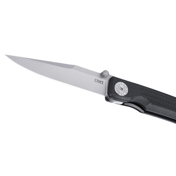 CRKT Fidus Liner Lock Knife: Plain Edge, Stonewash Blade, Black GRN Blade, Model 4220