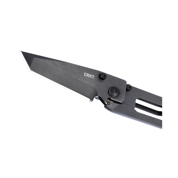 CRKT K.I.S.S. Black Knife: Tanto, Plain Edge, TiNi Blade; SS Handle, Model 5500KN