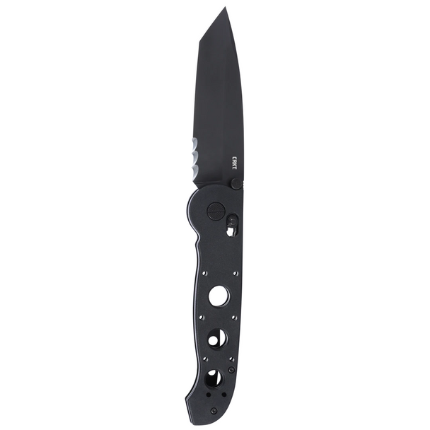 CRKT M16-14XK Crossbar Lock, Black Knife: Tanto, Partially Serrated, Titanium Nitride Blade, Grivory Handle, Model M16-14XK