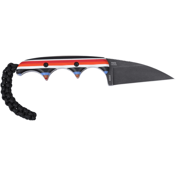 CRKT Minimalist Wharncliffe Knife: Plain Edge, Stonewash Blade, Multicoloured G10 Handle, Model 2385G