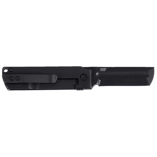 CRKT MinimalX Frame Lock, Black Knife: Modified Tanto, Plain Edge, TiNi Blade, SS Handle, Model 5915K