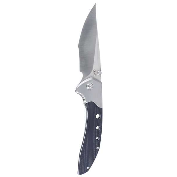 CRKT Orochi Liner Lock Knife: Clip Point, Plain Edge, Satin Blade, Blue G10 Handle, Model 5680